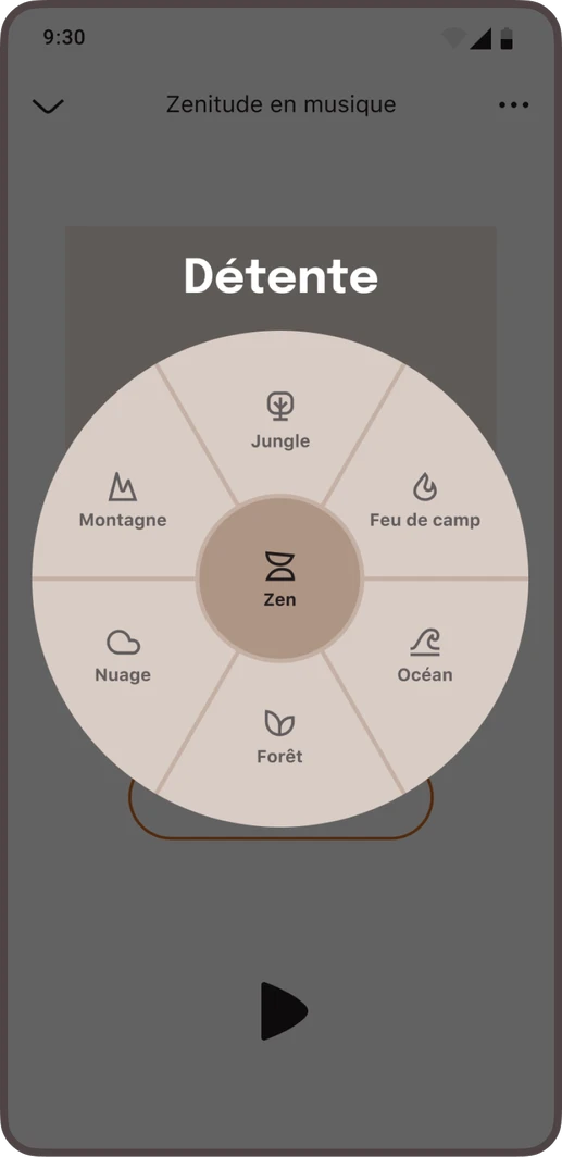 Avec Lifescore, retrouvez six ambiances différentes dans votre app Zen by Deezer.